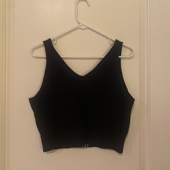 GENTLY USED H&M Black Zip Up Tank Vest Top - Picture 2 of 4